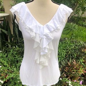 Express white ruffle blouse